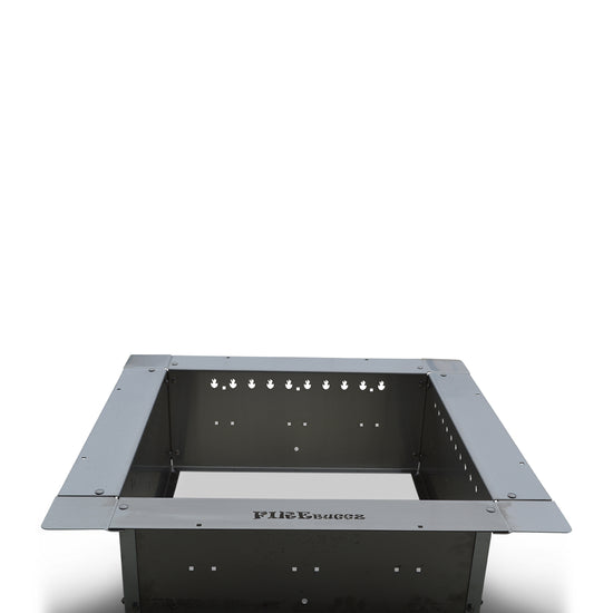 Firebuggz 36”x24" rectangle stainless steel fire pit insert, campfire fun pit