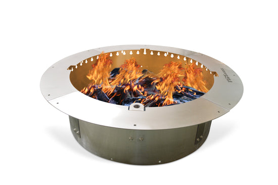 Smokeless Fire Pit Insert Ring 29" Stainless Steel with Stainless Grill Swivel Grill
