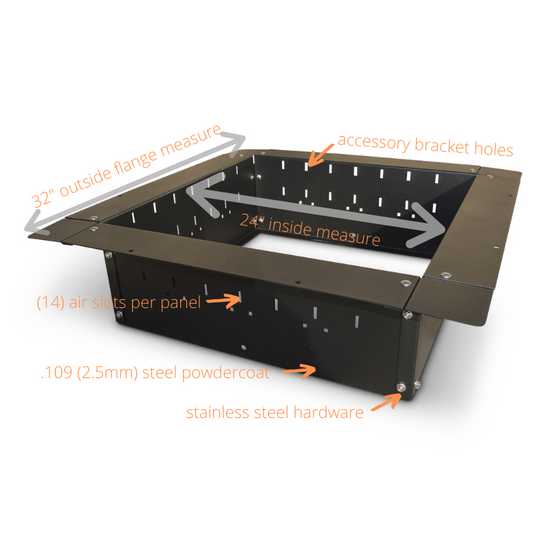 Firebuggz 24" square fire pit insert, campfire fun pit