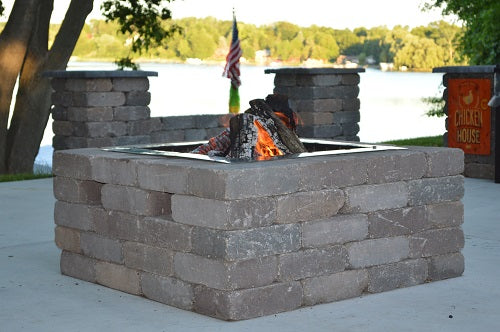Firebuggz 24" square stainless steel fire pit insert, campfire fun pit