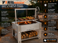 Rectangle Drop-In Santa Maria Grill & Fire Pit Combo with Cart