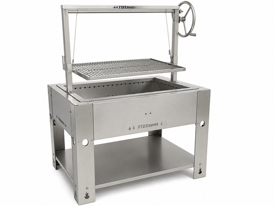 Rectangle Drop-In Santa Maria Grill & Fire Pit Combo with Cart
