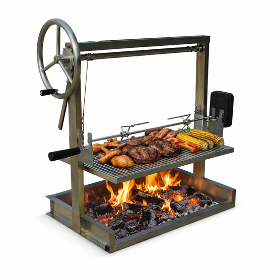 Stainless Steel Santa Maria Grill 24 x 16 with Rotisserie Kit