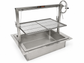 Stainless Steel Santa Maria Drop In Grill with Rectangle Fire Box Insert with Rotisserie Brackets 24x36