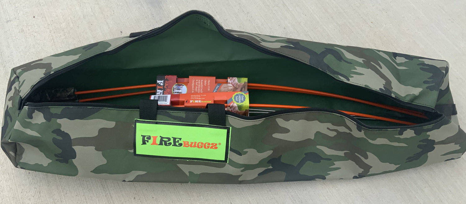 camo open face fishing pole Fire Fishing Pole Camo Orange with Camo Bag – Firebuggz