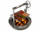 Smokeless Fire Pit Insert with bolt on Santa Maria Grill and Rotisserie Kit