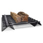 24" Steel Black Fire Pit Insert Bundle with Slide Grill, Grill Topper, Wood Grate, Stainless Cover