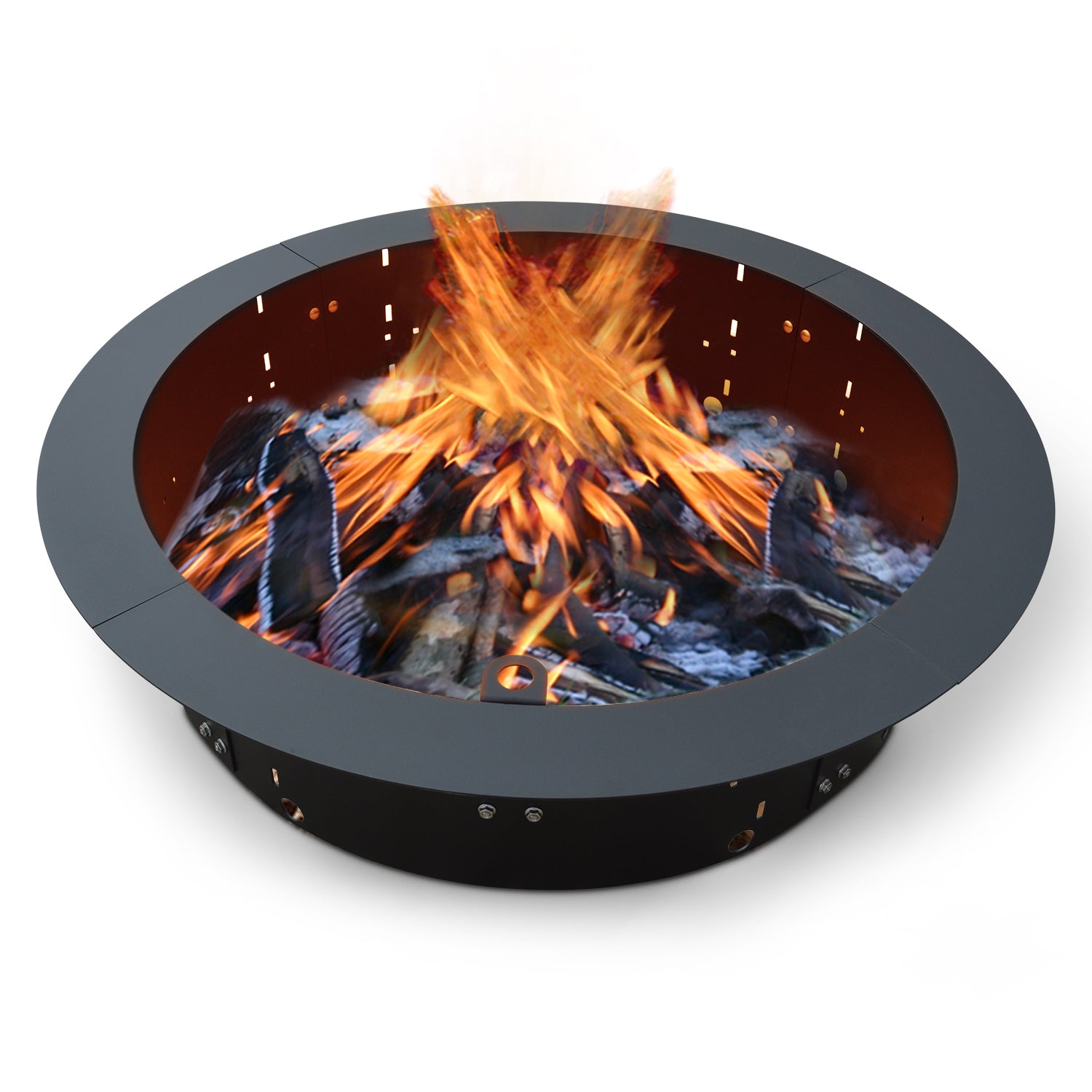 Fire pit grill outlet insert