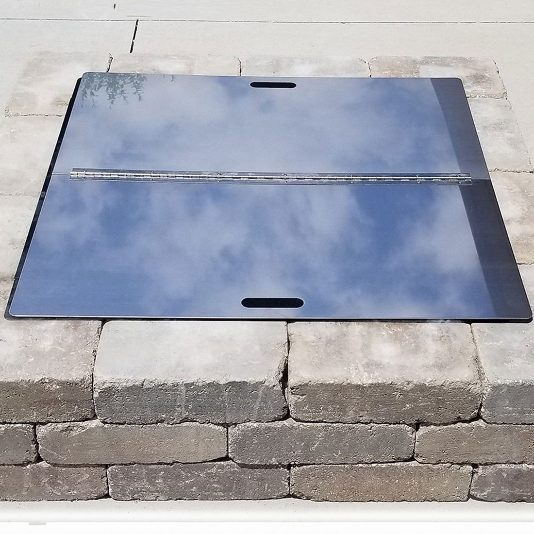 Firebuggz 44” x 32” Rectangle Stainless Steel Fire Pit Snuffer, Cover